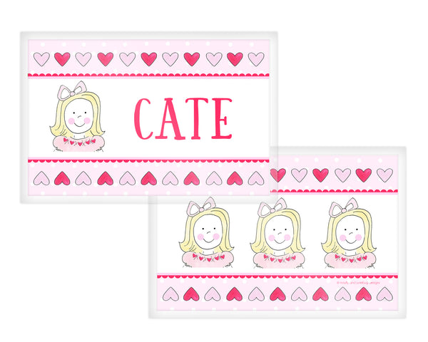 valentine personalized kids placemat place mat custom girl face gift
