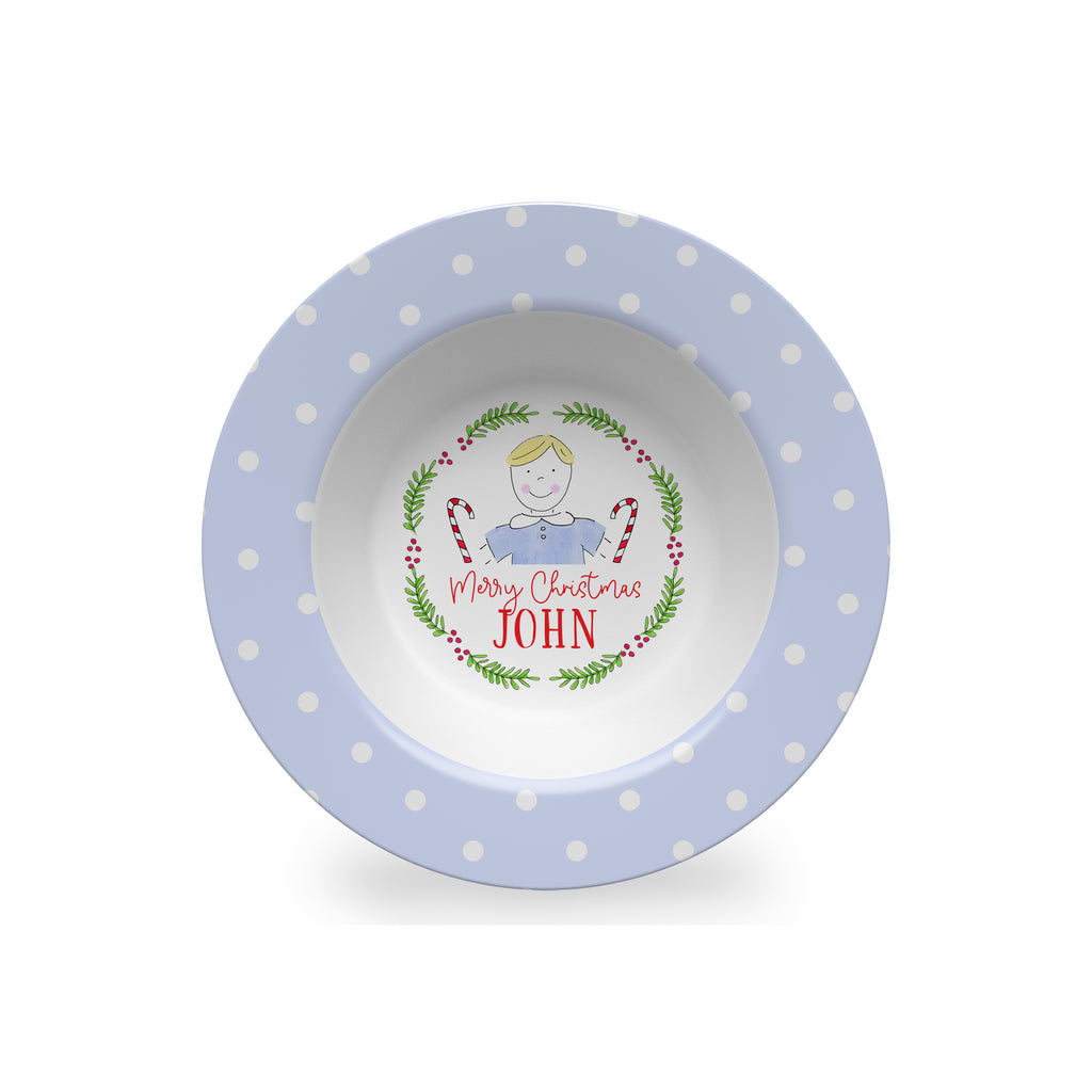 personalized kids christmas bowl melamine custom boy