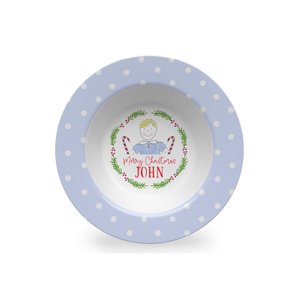 personalized kids christmas bowl melamine custom boy