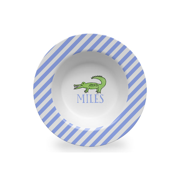 alligator melamine kids bowl personalized