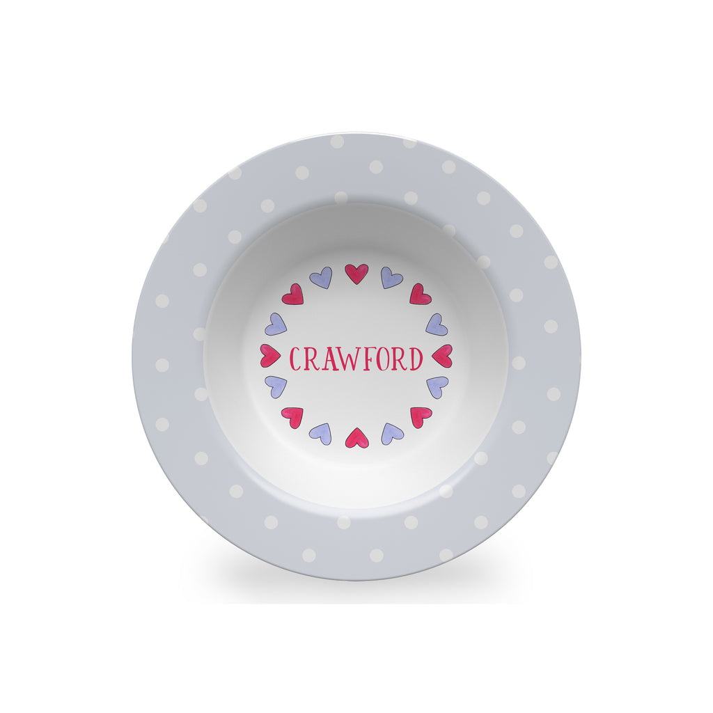 personalized valentine bowl melamine