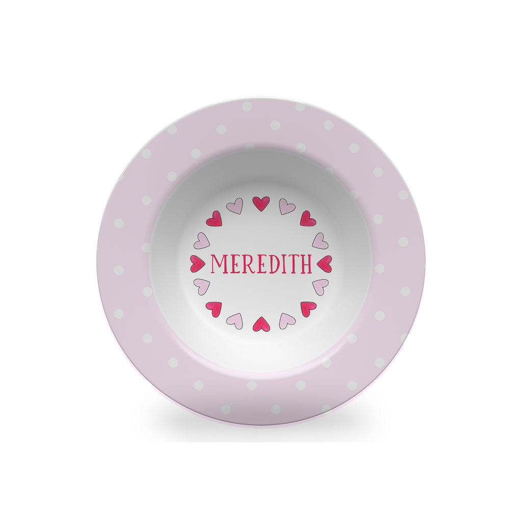 valentines day bowl kids personalized melamine