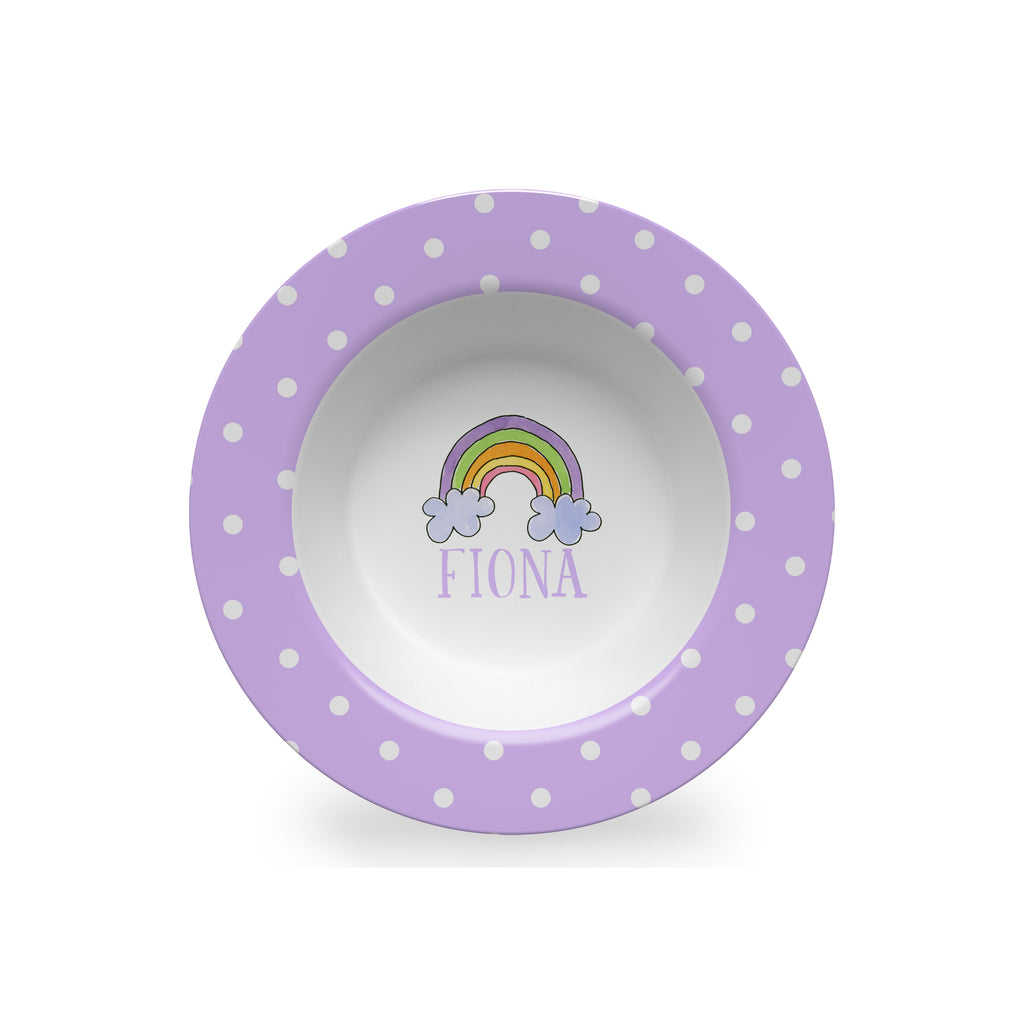 rainbow girls kids bowl melamine personalized