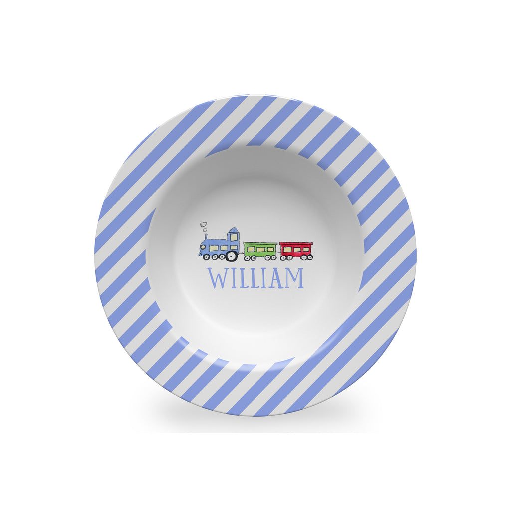 kids melamine bowl personalized train choo choo
