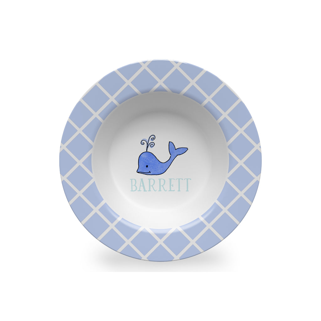 personalized kids bowl whale melamine