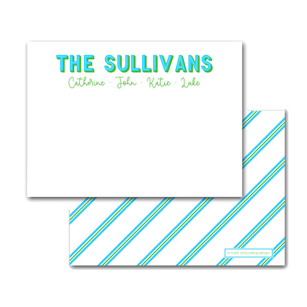 family  names notecards family stationery personalized stationary with family names