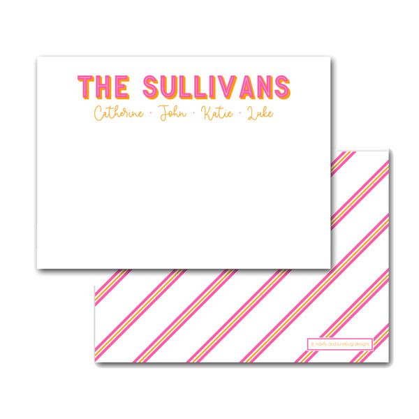 family  names notecards family stationery personalized stationary with family names