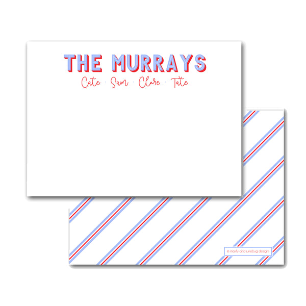 family  names notecards family stationery personalized stationary with family names