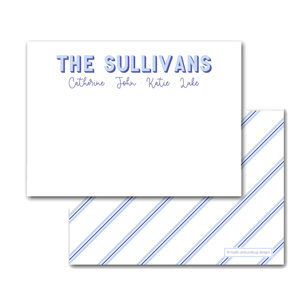 family  names notecards family stationery personalized stationary with family names