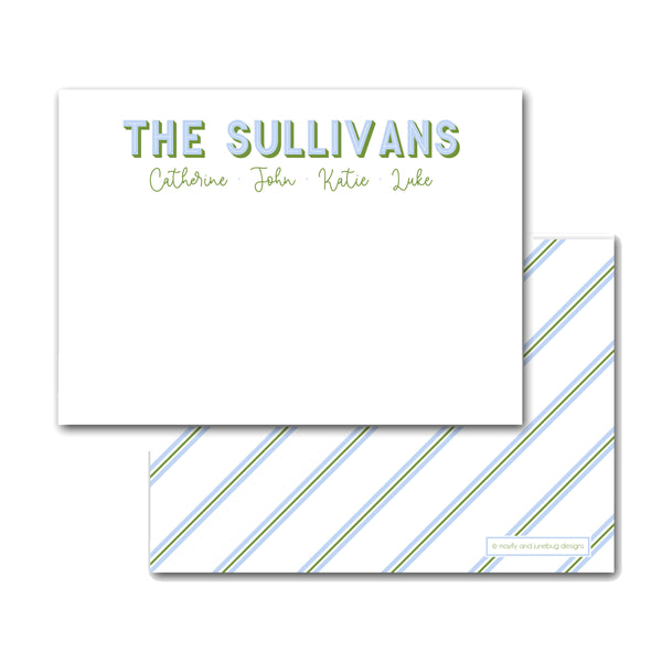 family  names notecards family stationery personalized stationary with family names