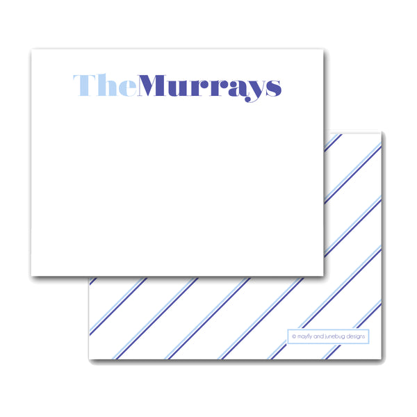 Retro Letter Personalized Notecard Monogram Note cards custom name Thank you Notes Flat Notes 5" x 7" Large Modern Bright Colors Classic