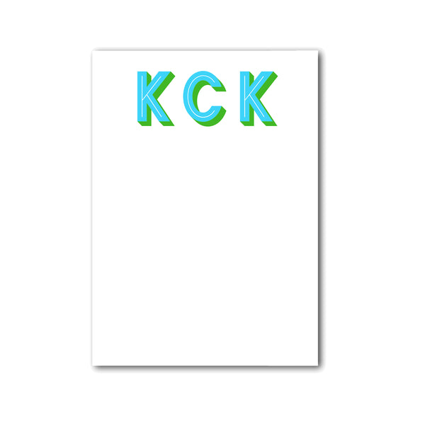 Modern Initials Notepad Personalized Monogram Custom Note pad