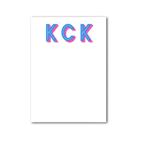 Modern Initials Notepad Personalized Monogram Custom Note pad