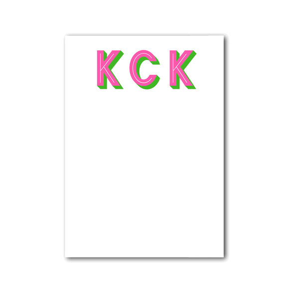 Modern Initials Notepad Personalized Monogram Custom Note pad