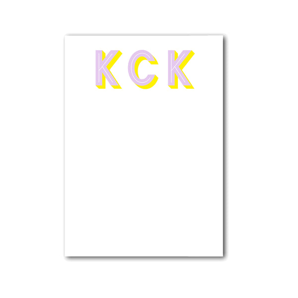 Modern Initials Notepad Personalized Monogram Custom Note pad