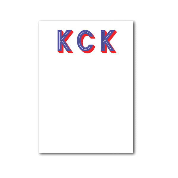 Modern Initials Notepad Personalized Monogram Custom Note pad