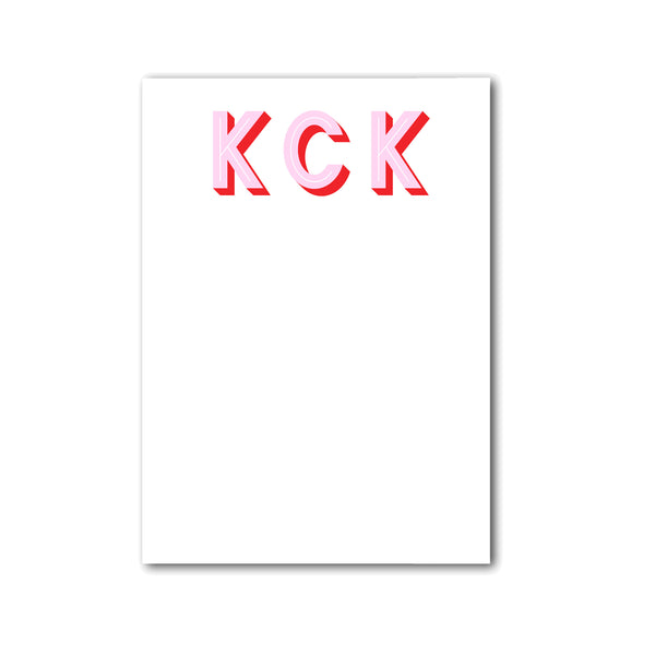 Modern Initials Notepad Personalized Monogram Custom Note pad