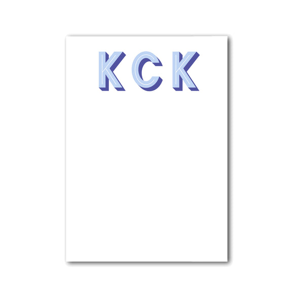 Modern Initials Notepad Personalized Monogram Custom Note pad