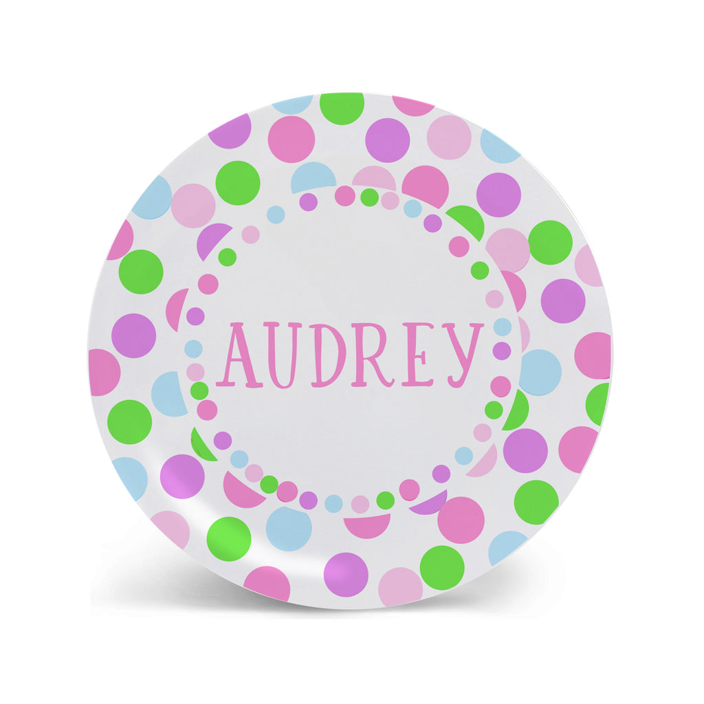 Kids Polka Dot Melamine Plate