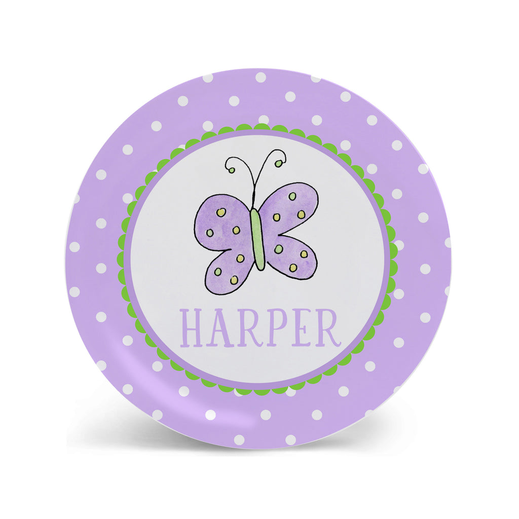 butterfly girls melamine plate