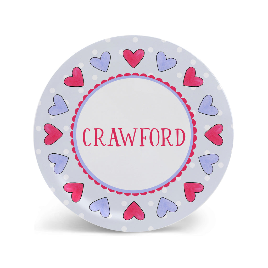 Valentine plate for kids boy personalized melamine plate child