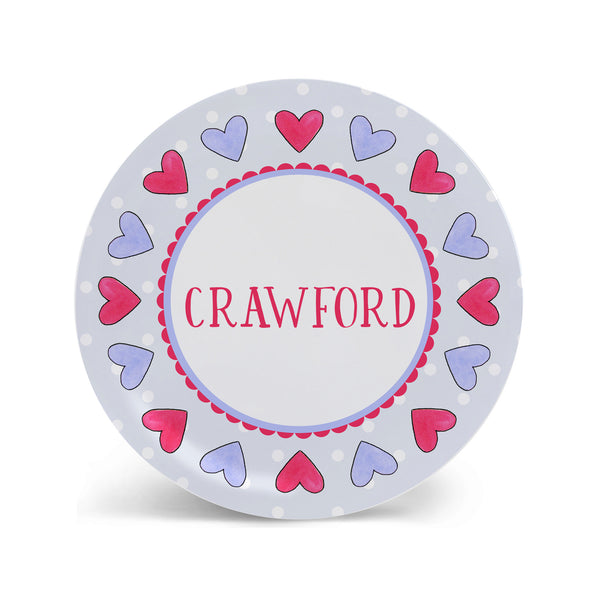 Valentine plate for kids boy personalized melamine plate child