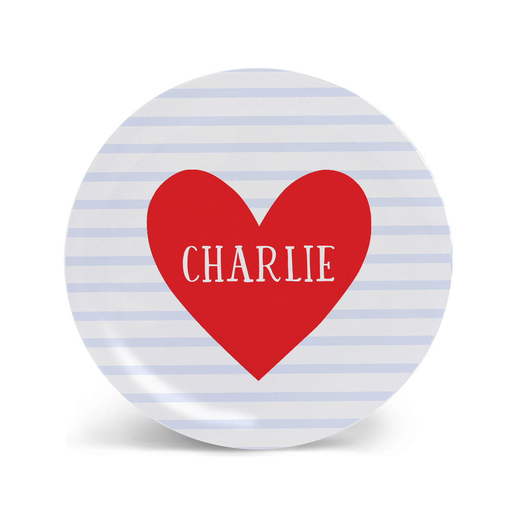 valentine plate personalized kid plate heart melamine custom
