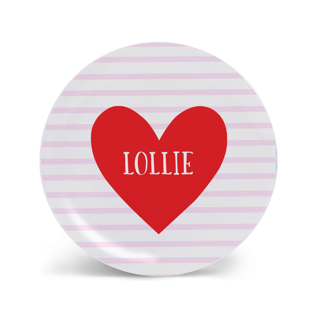 valentine plate girl melamine personalized kid plate custom child gift
