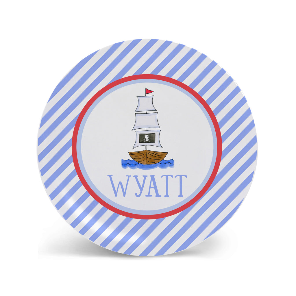 Pirate Ship Melamine plate personalized for kids