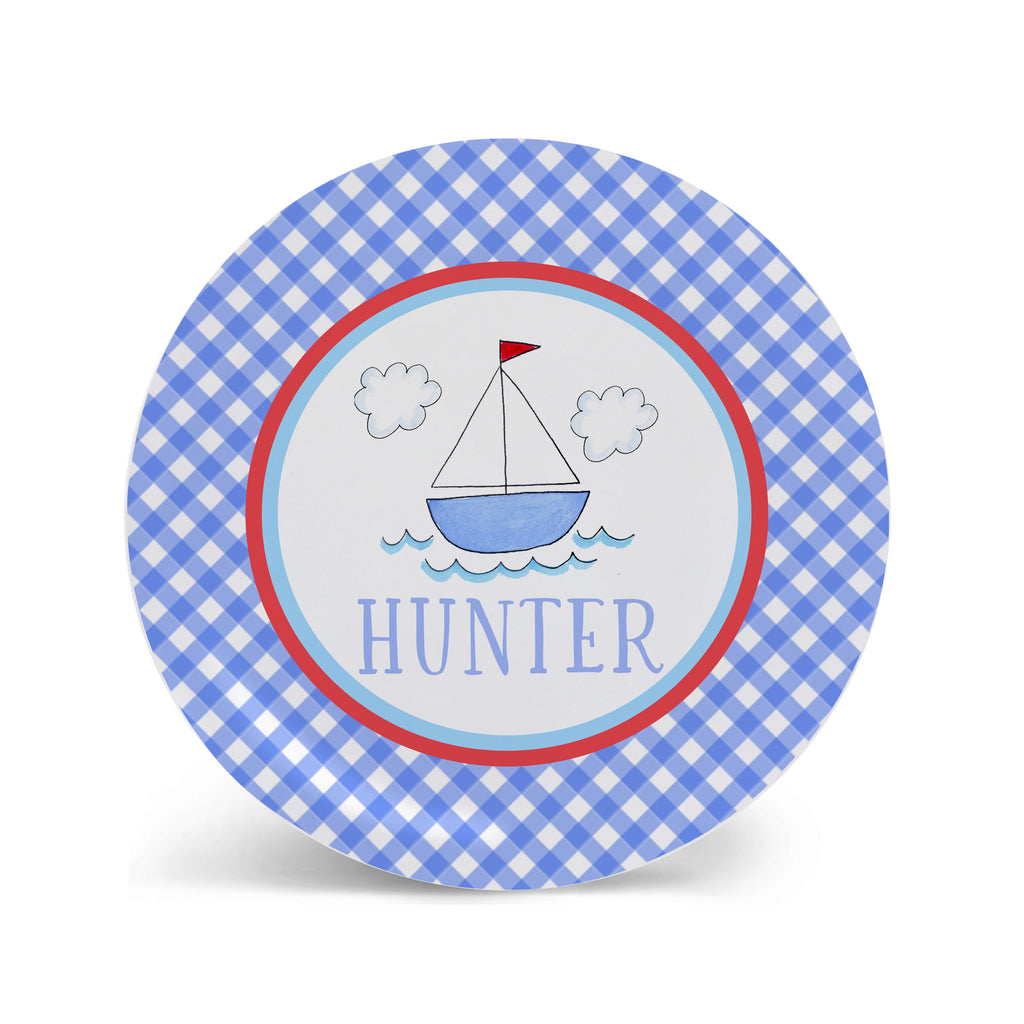 Sailboat Melamine Kids Plate