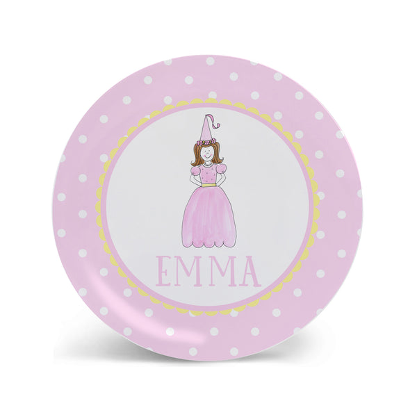 princess personalized melamine plate for kids girls custom
