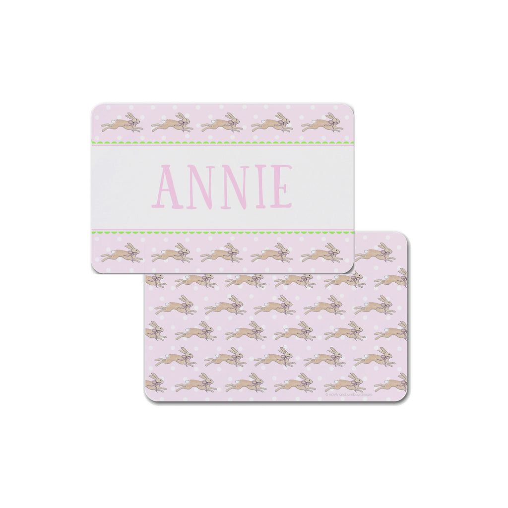 personalized Easter placemat for kids bunnies bunny rabbit Easter gift for girl place mat