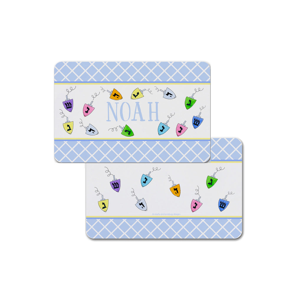 Hanukkah placemat personalized for kids Chanukah