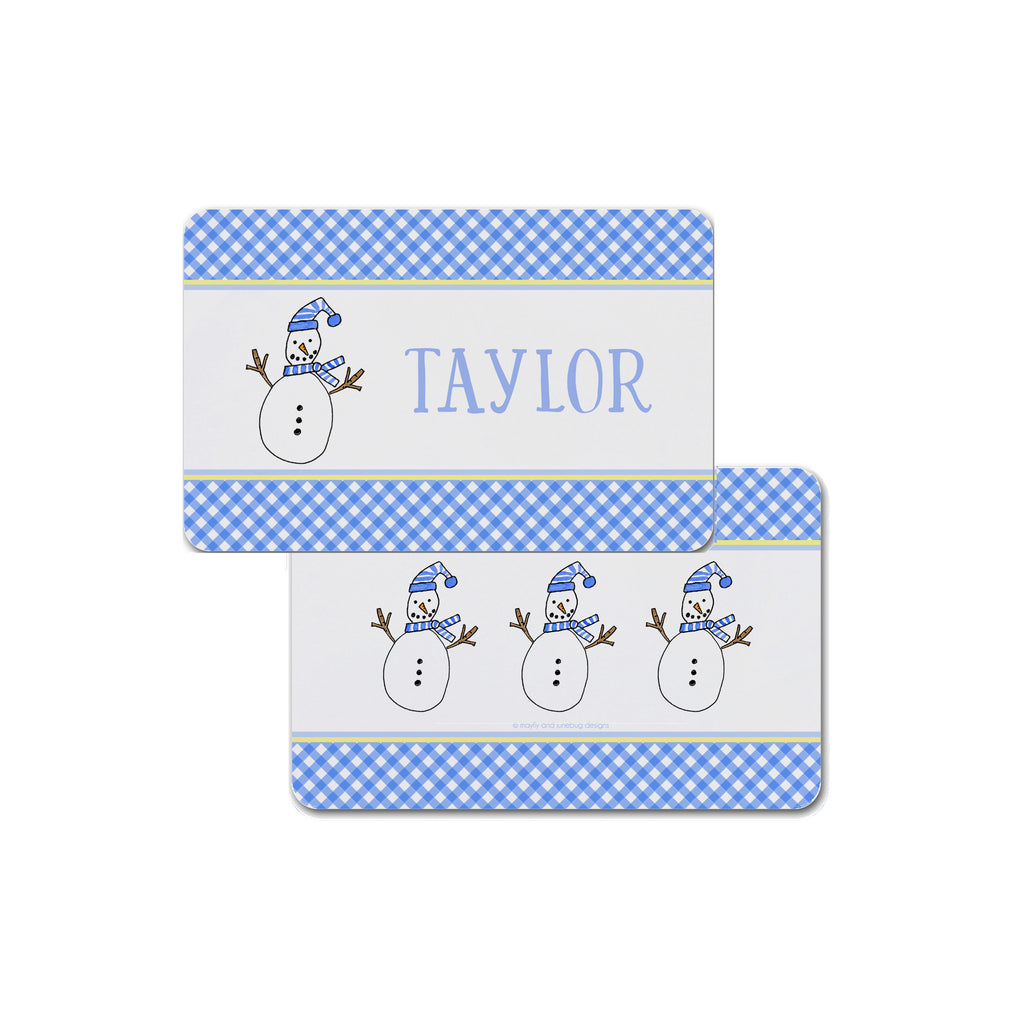 Snowman Personalized Kids Placemat Christmas