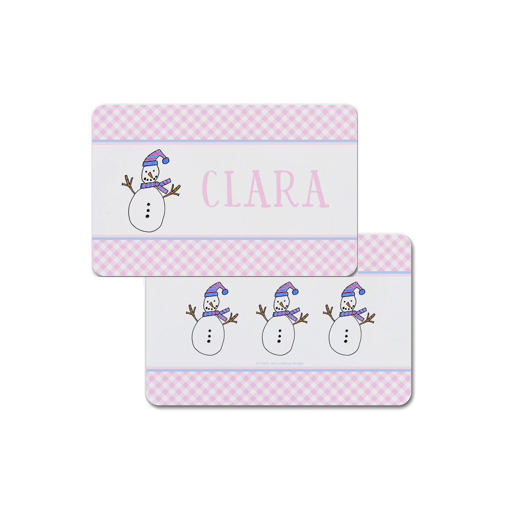Snowman Personalized Kids Placemat Christmas