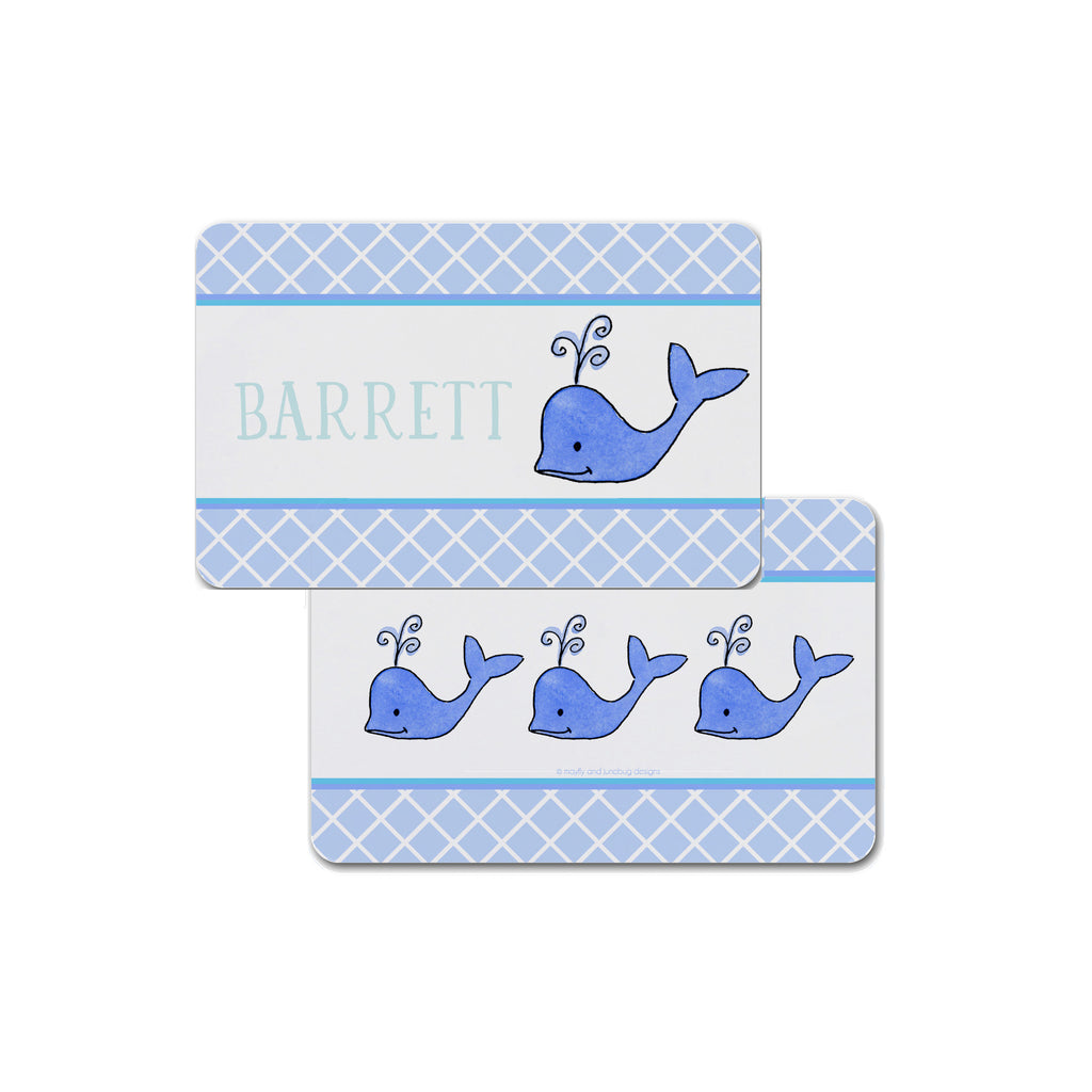 whale personalized placemat place mat for kids
