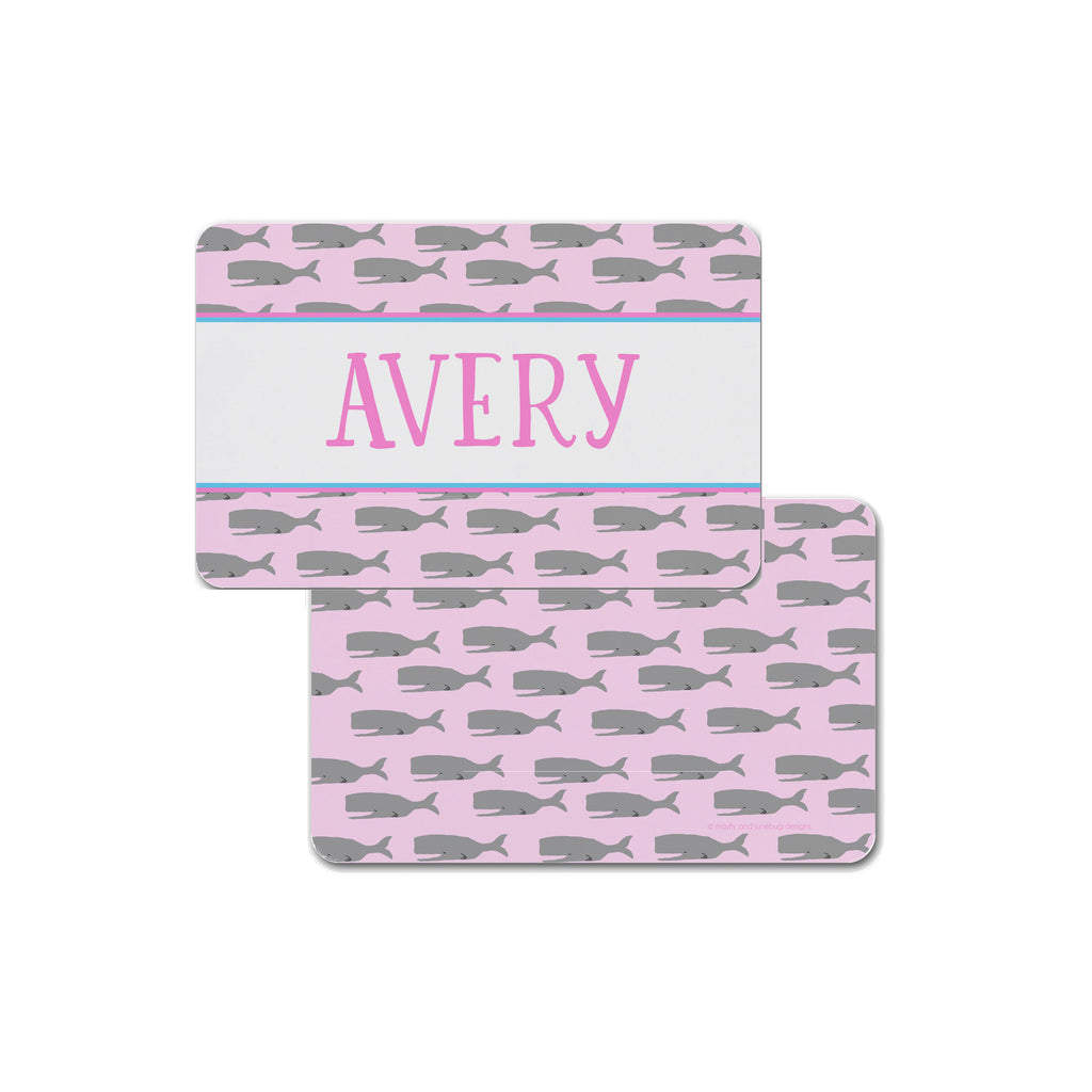 whale personalized placemat place mat for kids girls