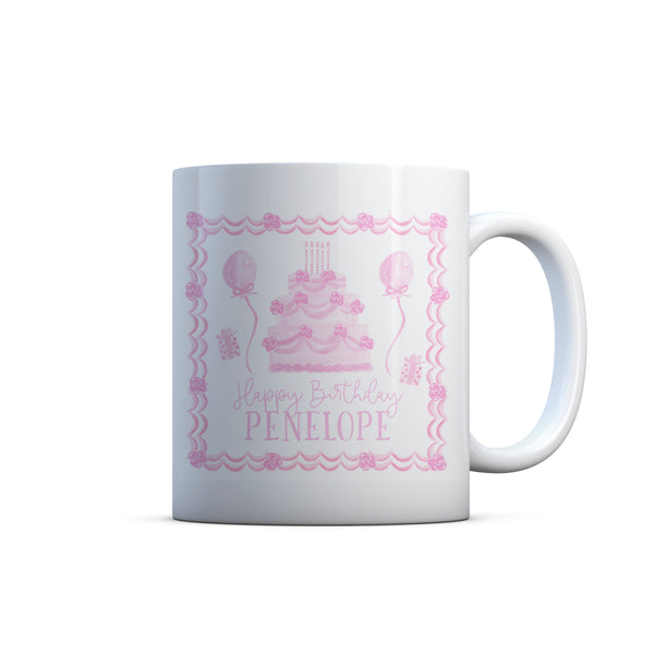 Kids Birthday Cup Birthday Toile in Pink