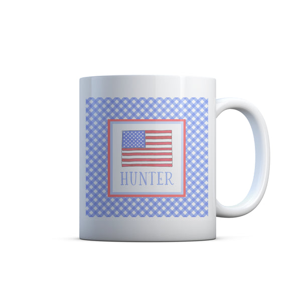 American Flag Plate Bowl Cup Placemat | Personalized Kids Plate for 4th of July | Patriotic Tableware