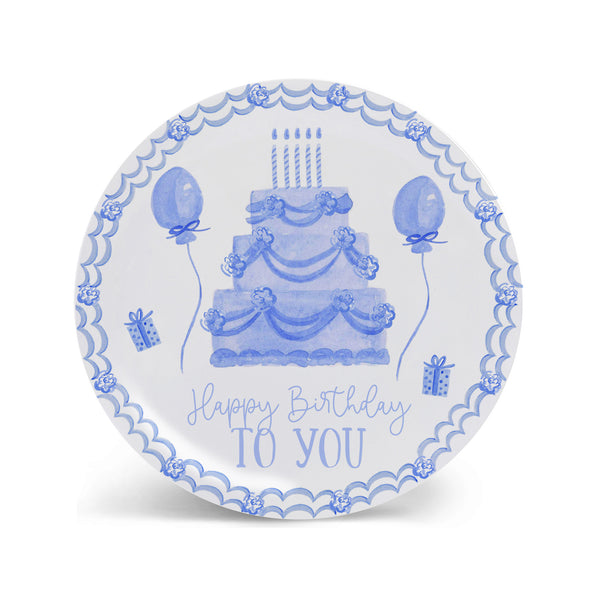 Birthday Plate Personalized Kids Birthday Plate in Blue Toile