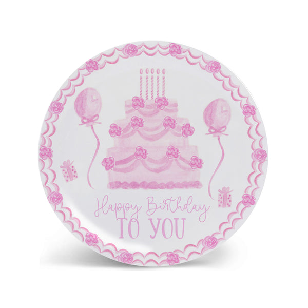 Birthday Plate Personalized Kids Birthday Plate in Pink Toile