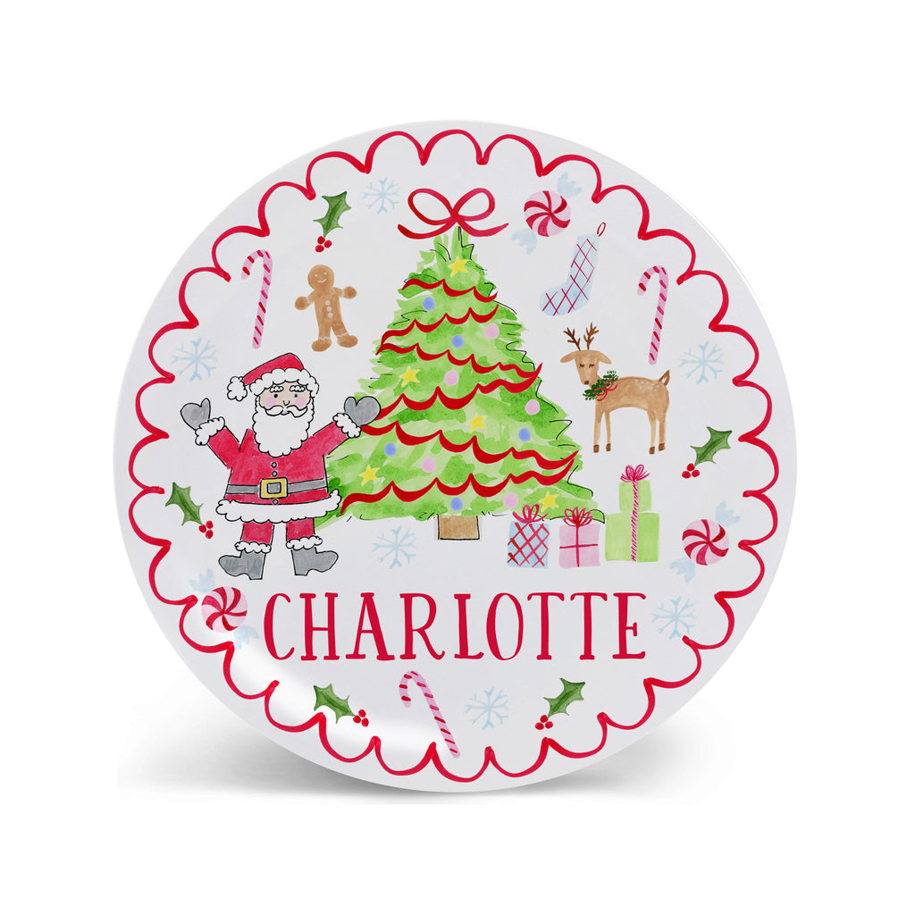 Kids Christmas Plate Personalized Holiday gift for child