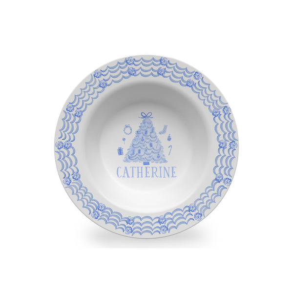 Christmas Toile Kid bowl personalized dinner plate bowl placemat cup