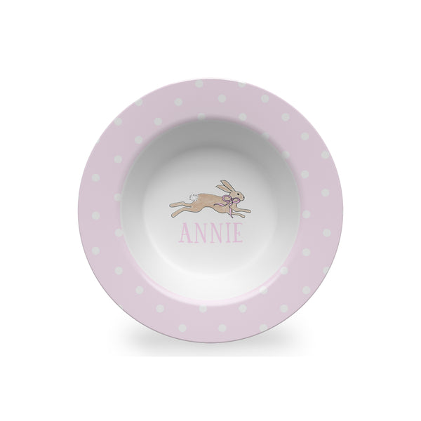 easter bowl for kids personalized melamine plate girl child bunny Easter basket rabbit cup placemat