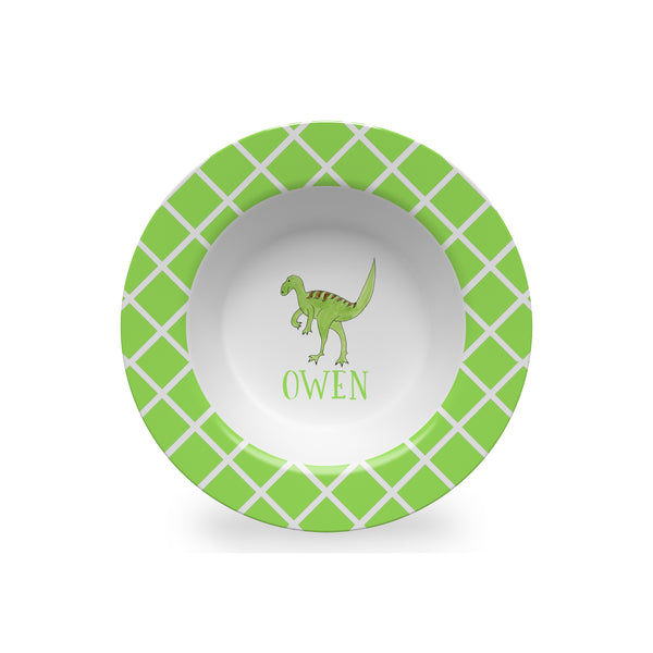 dinosaur kids bowl melamine personalized