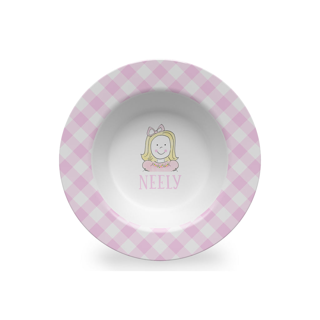 custom girl face melamine bowl for kids