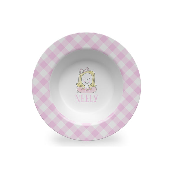 custom girl face melamine bowl for kids