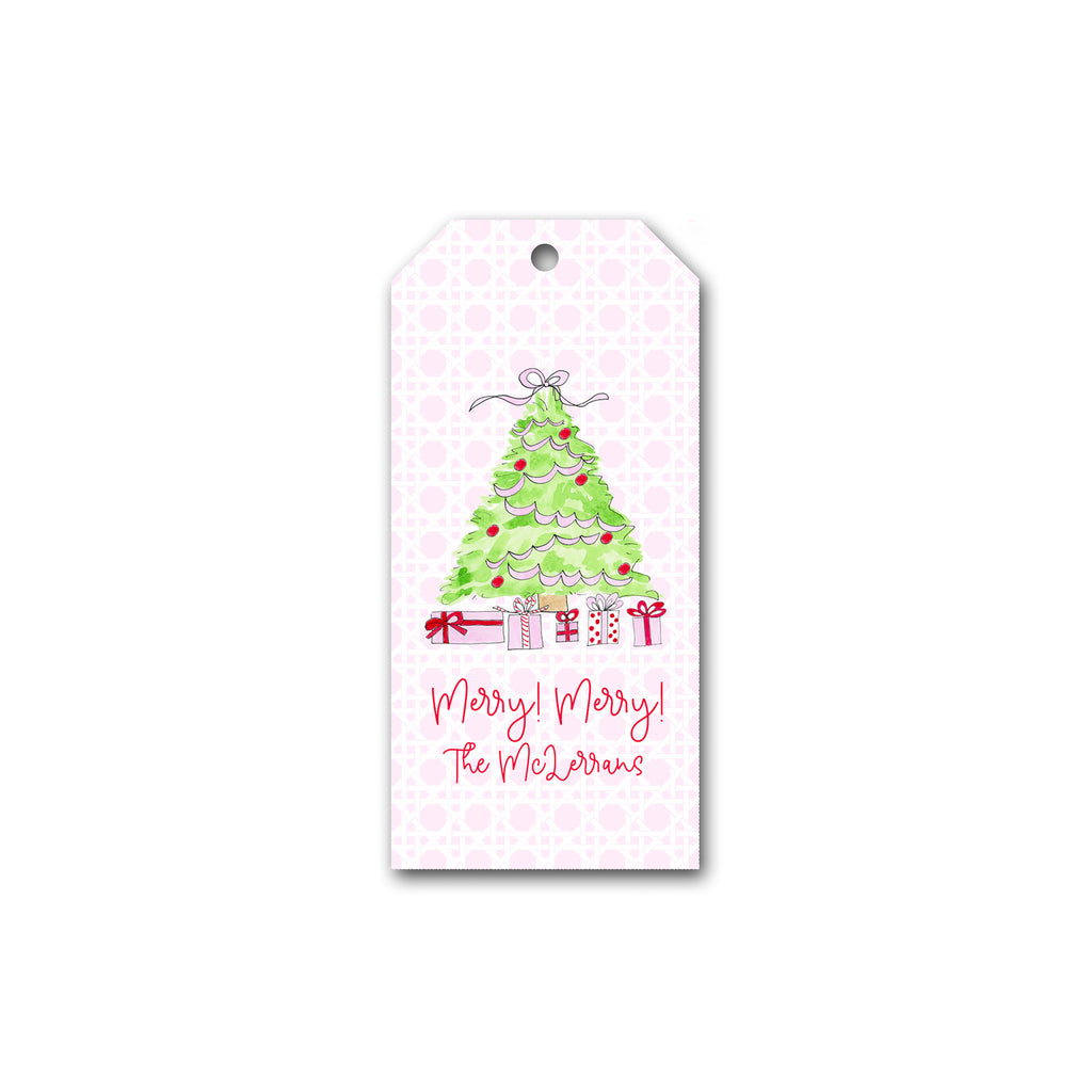 Holiday Gift Tags in Pink Christmas Tree | Personalized Gift Tags | Custom Christmas Gift Tags