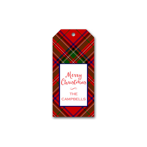 Holiday Gift Tags in Red Plaid | Personalized Gift Tags | Custom Christmas Gift Tags