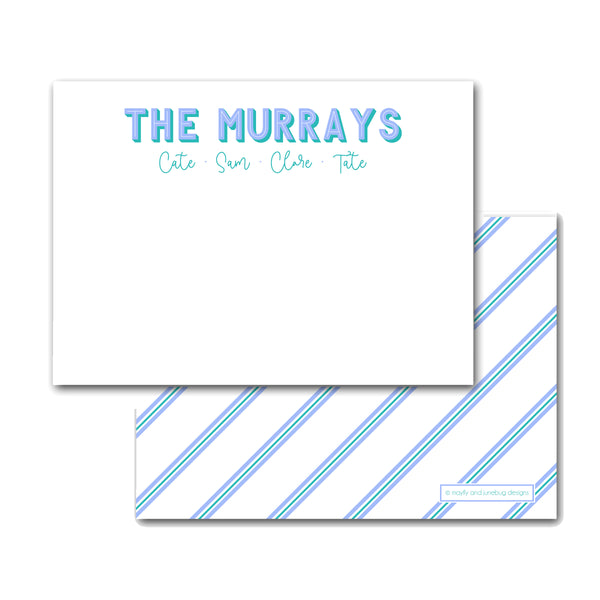 family  names notecards family stationery personalized stationary with family names